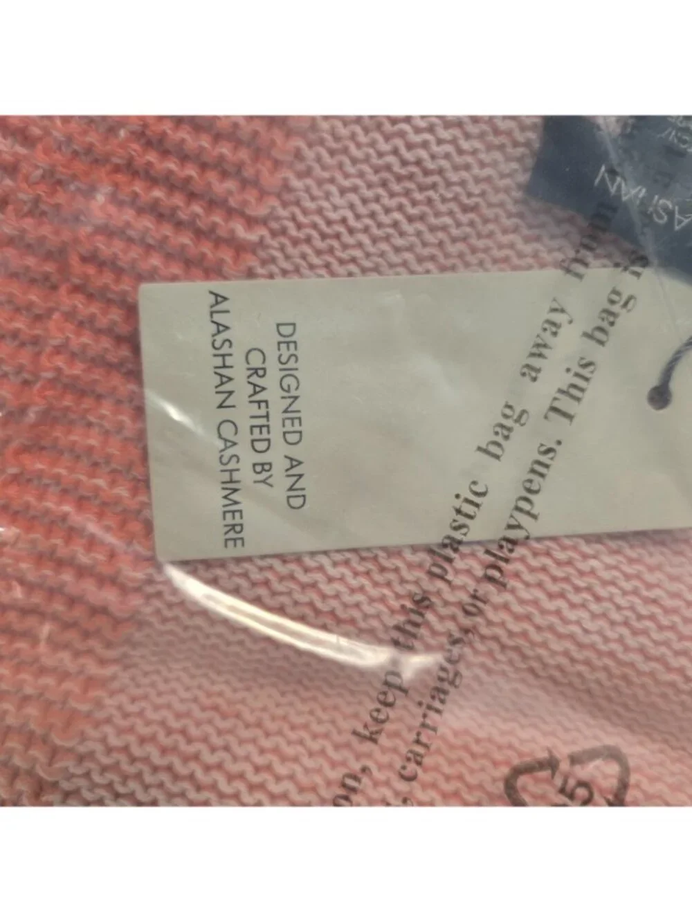 Alashan Cotton Cashmere Cascade Throw Sherbet And White